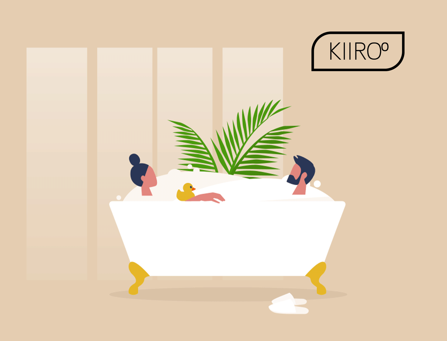 cartoon couples in a bath tub kiiroo