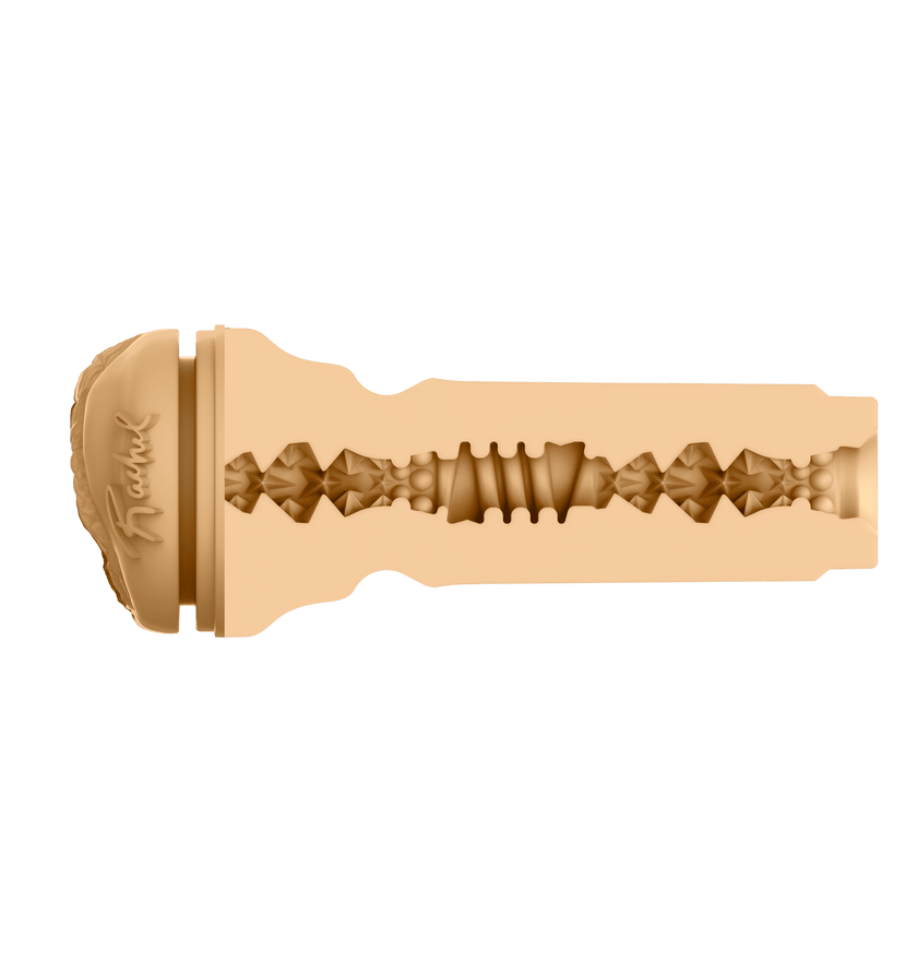 KIIROO-Cross-sectional view of the FeelRachel stroker's textured inner tunnel