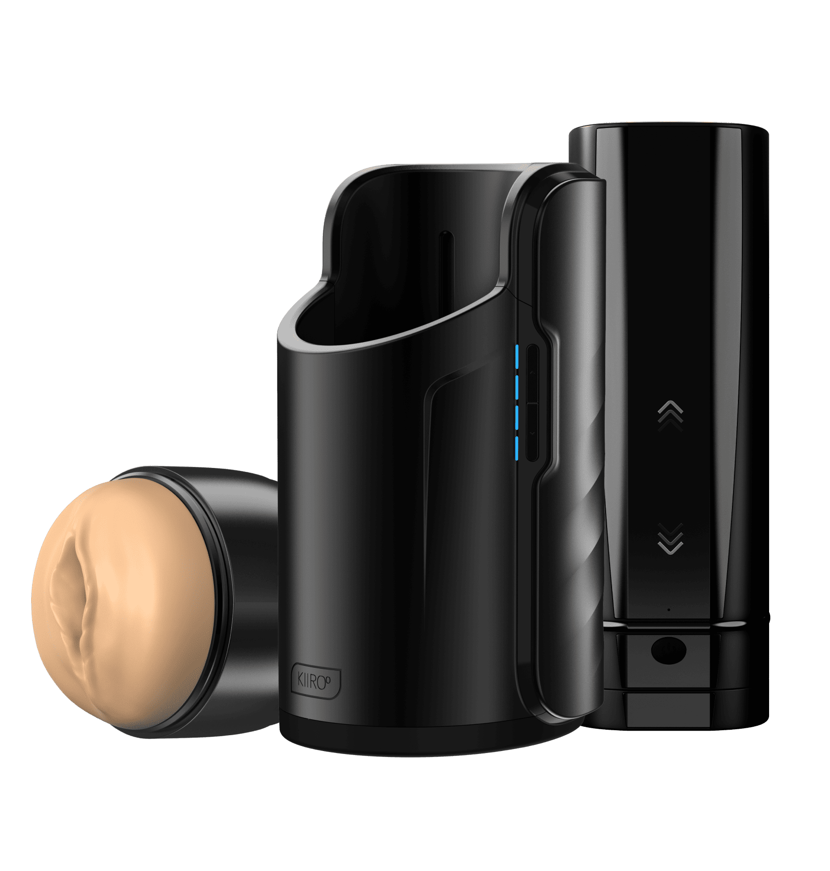 Feel Stroker light brown, Keon automatic masturbator, and Onyx plus interactive masturbator