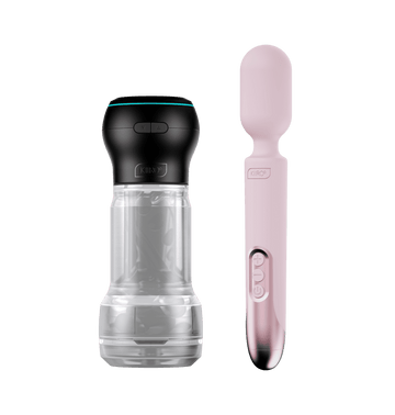 プロワンド&パワーブロー&フィールポケットストローカークリスタル KIIROO-Feel Pocket Stroker Crystalassembled with PowerBlow and ProWand vibrator combo