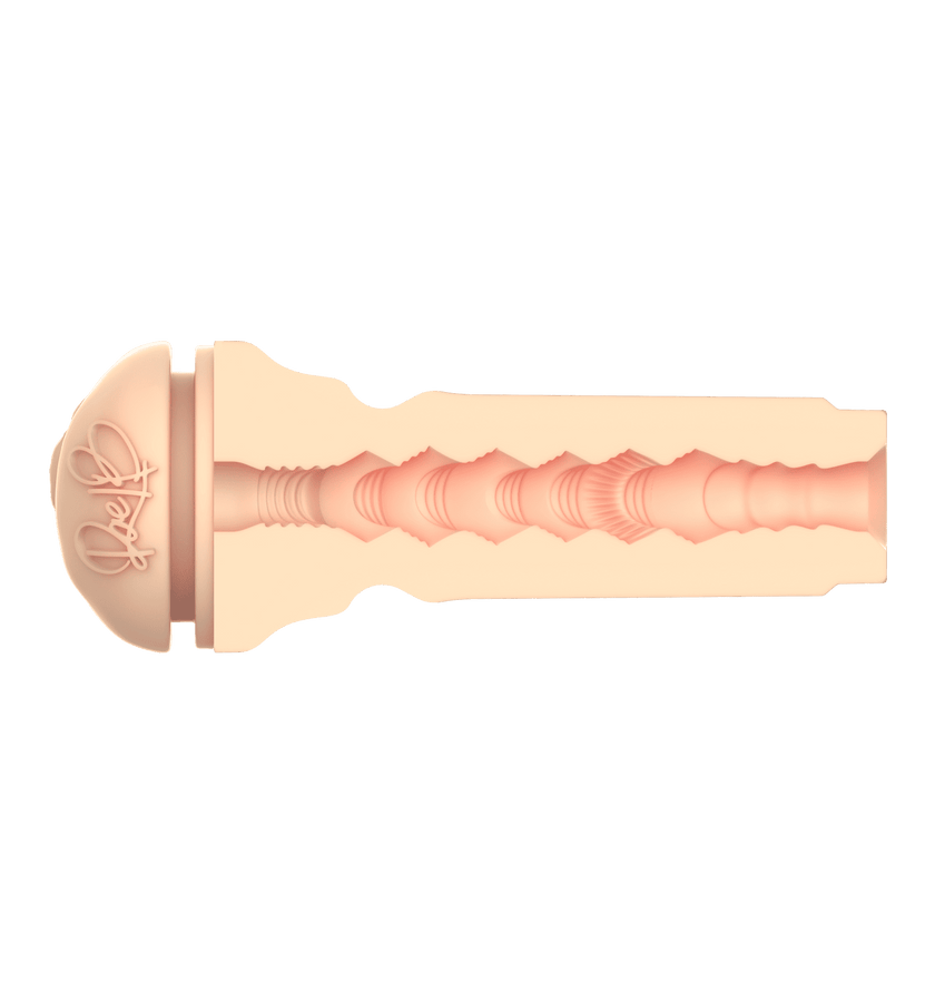 KIIROO-Cross-sectional view of the FeelRae stroker's textured inner tunnel