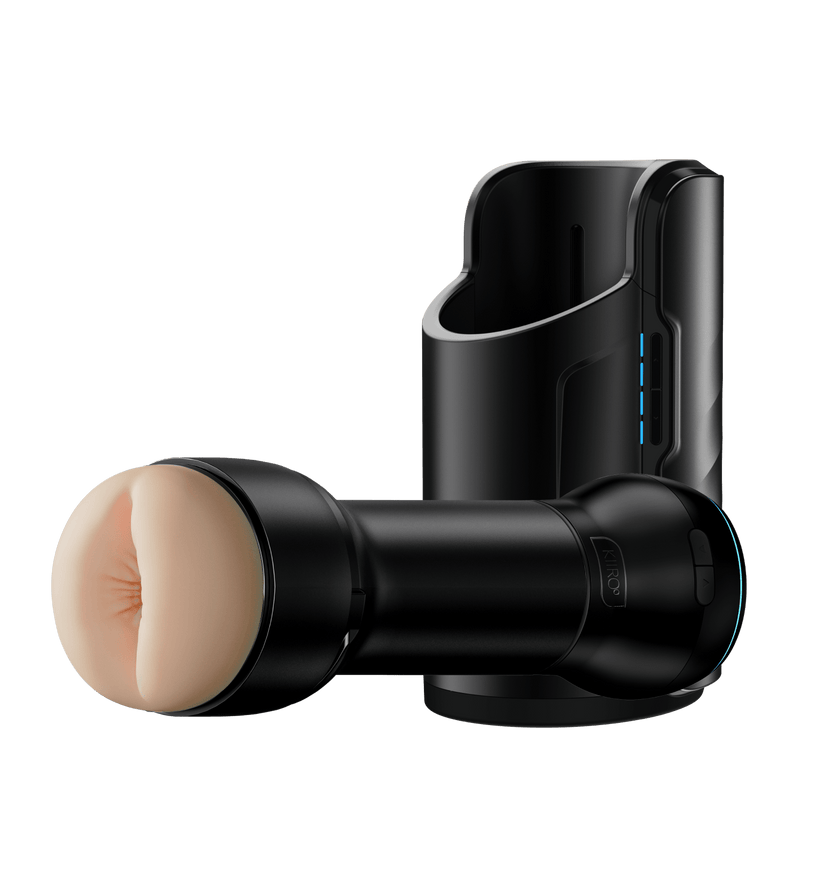 KIIROO-FeelStroker Extra Tight Butt pale, Keon male masturbator, and PowerBlow blowjob machine combo