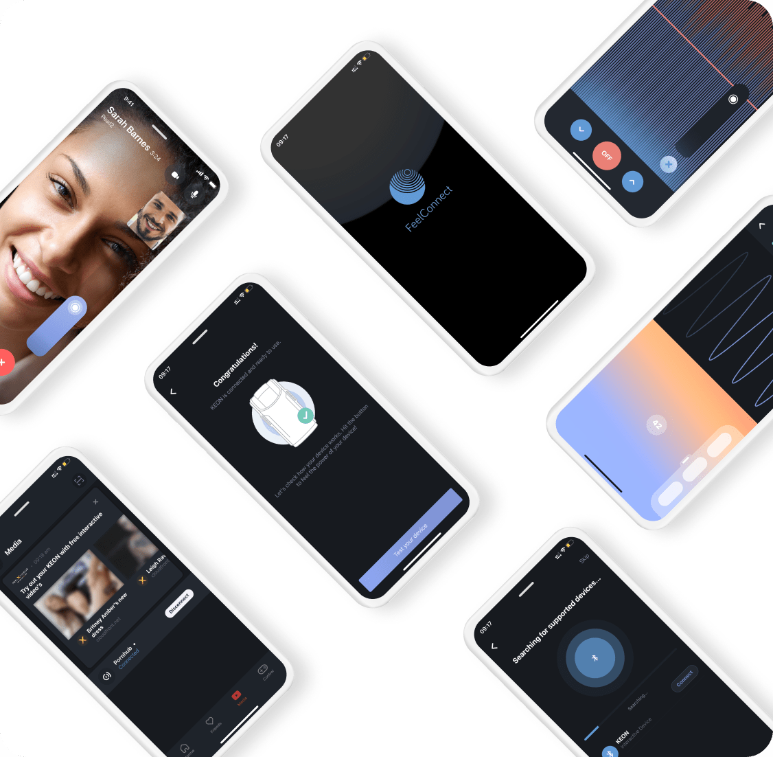 Sync FeelMelRose+Keon for remote partner play, as well as for solo experiences with online interactive content.