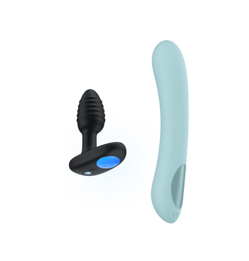 KIIROO-Lumen interactive vibrating butt plug, and Pearl2+ G-spot vibrator combo