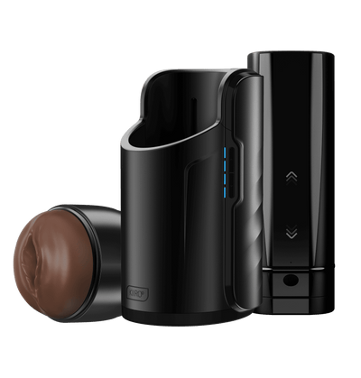 Feel Stroker dark brown, Keon automatic masturbator, and Onyx plus interactive masturbator