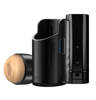 Feel Stroker light brown, Keon automatic masturbator, and Onyx plus interactive masturbator