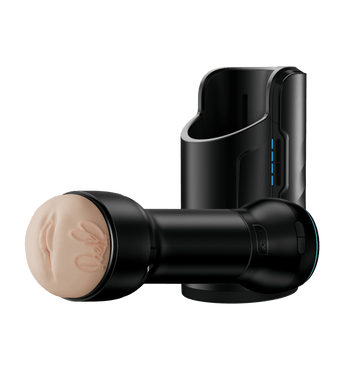 KIIROO-FeelRae stroker assembled with powerblow suction device, and keon automatic masturbator.