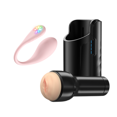  Spot, the egg vibrator, Keon, the automatic masturbator, and Feelstroker pale