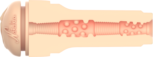 KIIROO-Cross-sectional view of the FeelNatalia stroker's textured inner tunnel
