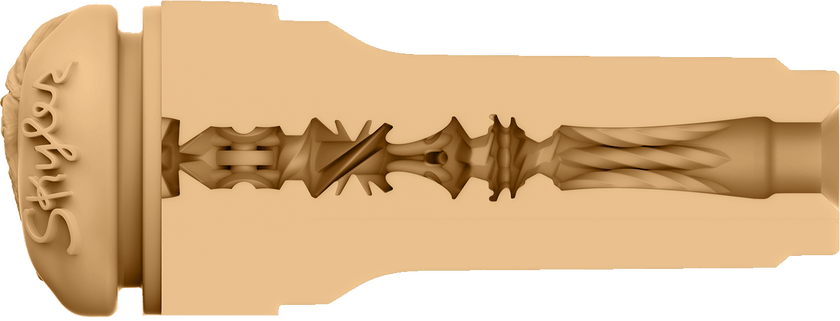 KIIROO-Cross-sectional view of the FeelSkyler stroker's textured inner tunnel